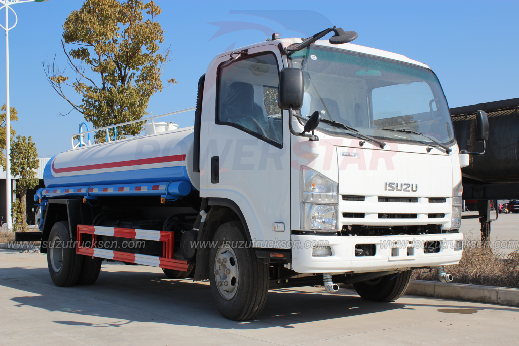 Japonês 7000L 8000L ELF Isuzu regando caminhão-tanque rua springkler caminhão