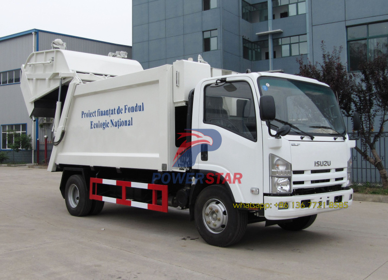 Para a Moldávia Qualidade 10cbm Veículo compactador de resíduos Isuzu Trucks