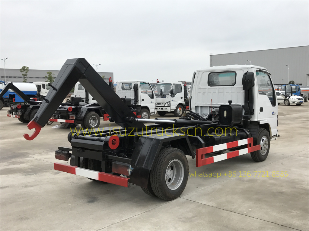 hydraulic lifter truck Isuzu hook lift garbage truck small roll off garbage truck