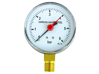 Pressure gauge for refuse compactor trucks