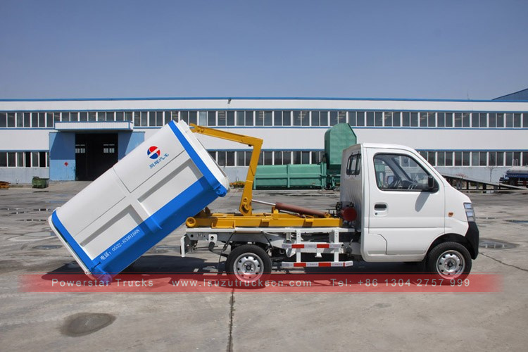 Brand new Good Quantity Powerstar trucks official 1t 1.5t Detachable container garbage collector Garbage Truck