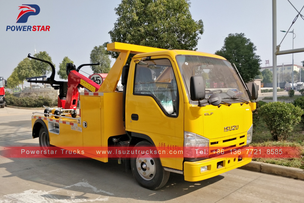 Caminhão de reboque ISUZU do Camboja, veículo de recuperação rodoviária de serviço médio para venda