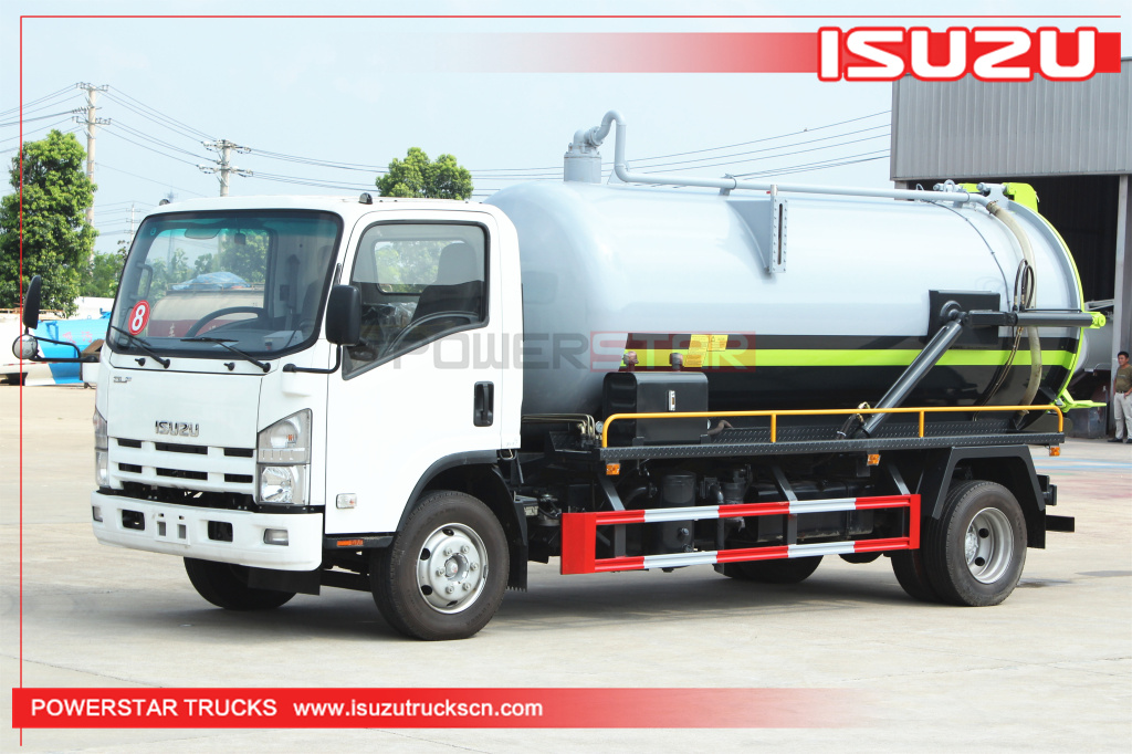 Filipinas ISUZU ELF 700P Vácuo Limpeza Séptica Caminhão Tanque de Sucção de Esgoto