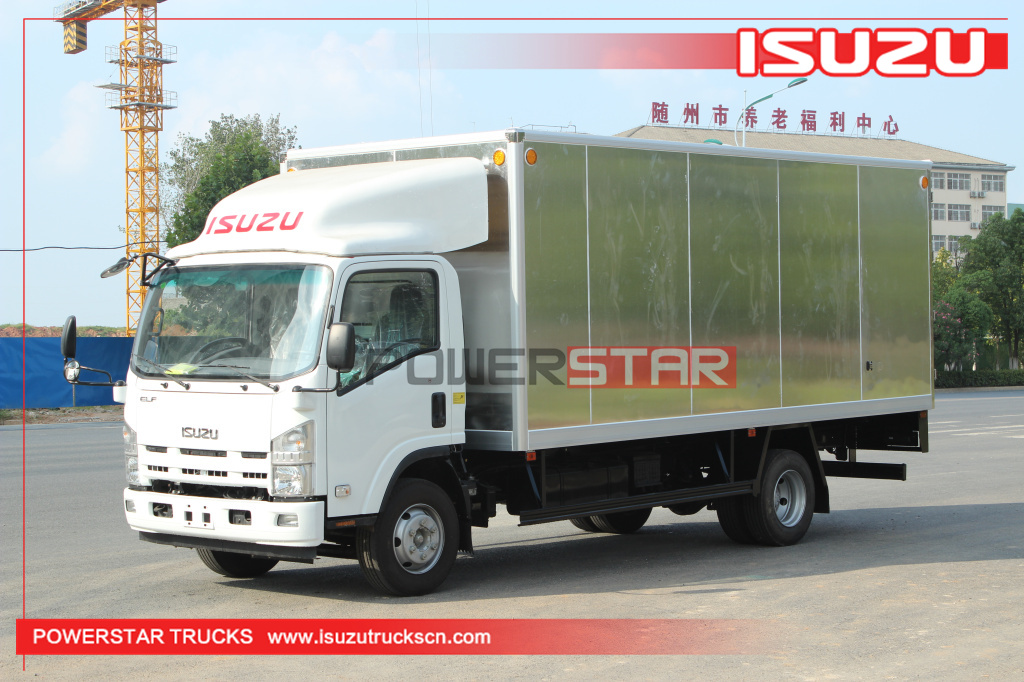 Filipinas Novo 5 toneladas a 10 toneladas 190HP Isuzu 700p 4X2 liga de alumínio Cargo Van Truck