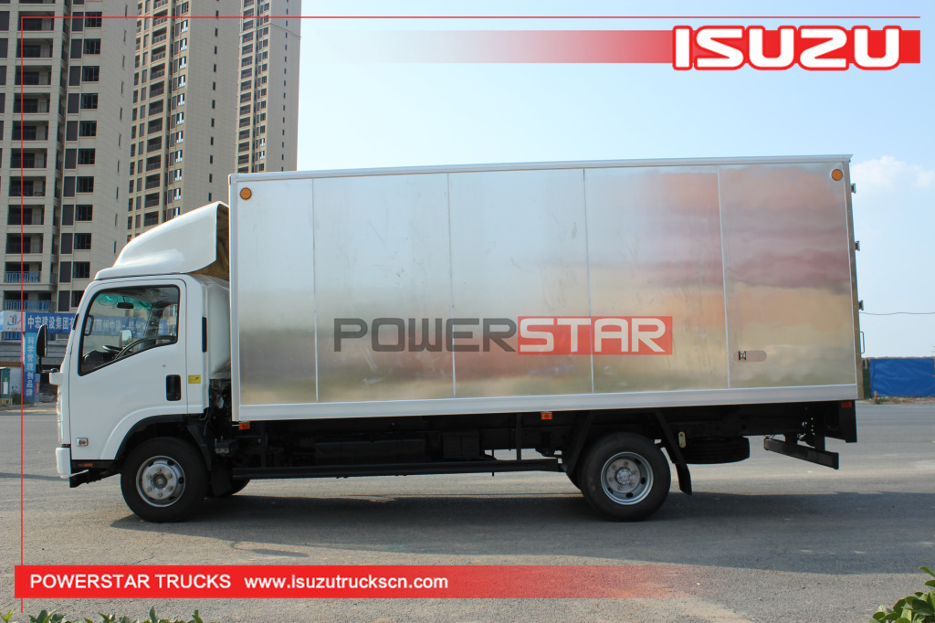 Filipinas Novo 5 toneladas a 10 toneladas 190HP Isuzu 700p 4X2 liga de alumínio Cargo Van Truck