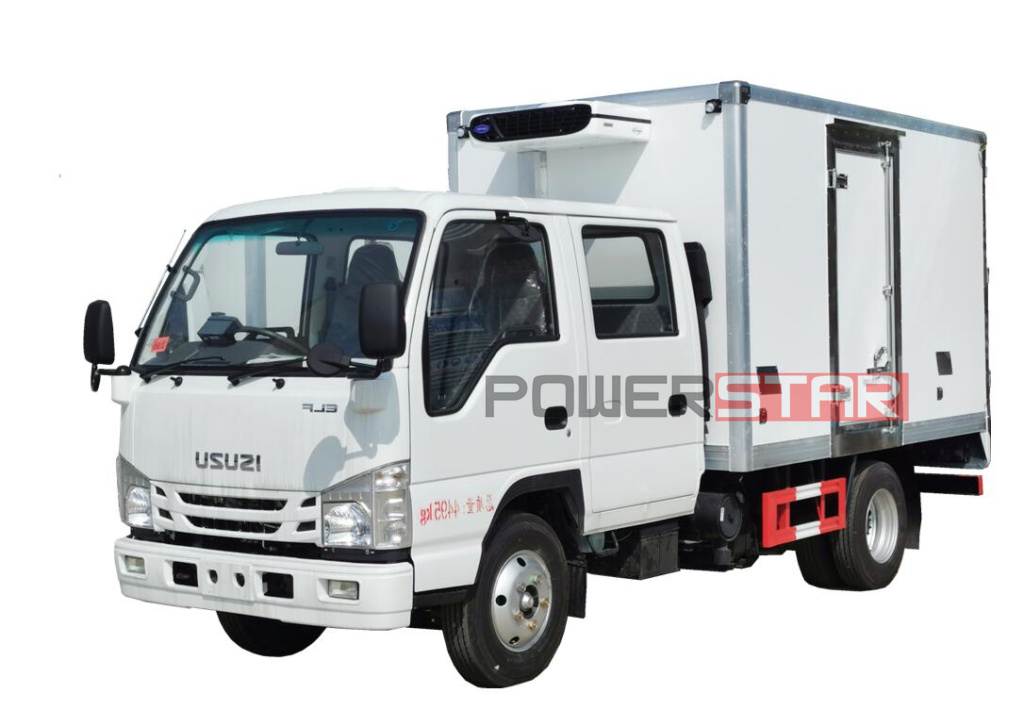 Veículo refrigerado do congelador do caminhão da cabine dobro de ISUZU ELF 100P