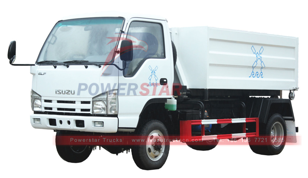 ISUZU ELF/NKR 100p 4X4 fora de estrada caminhões de lixo com elevador de gancho