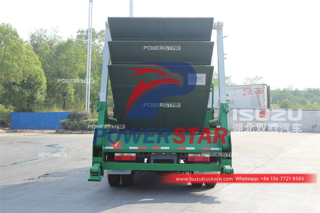 ISUZU 4Ã—2 6CBM swing arm waste collection truck for sale