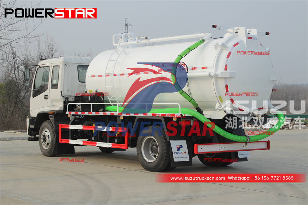 Custom-made ISUZU FTR 4Ã—4 205HP 12000 liters septic tank vacuum truck