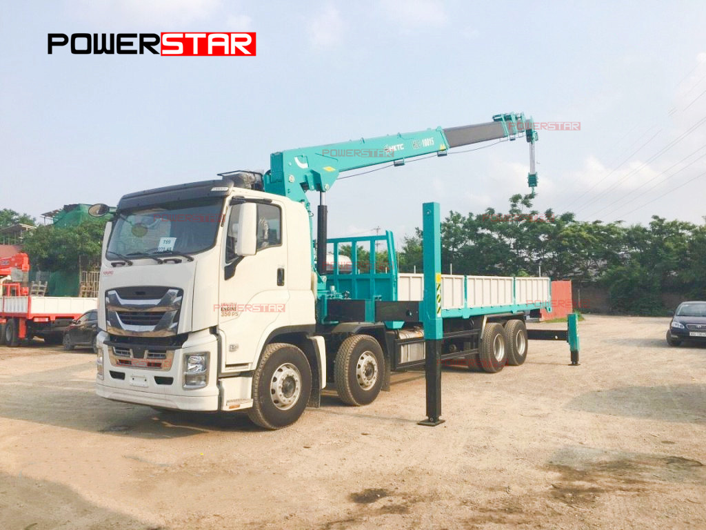 Philippines ISUZU GIGA 8X4 12wheels Boom Crane Truck Cargo Lorry truck with Palfinger Crane