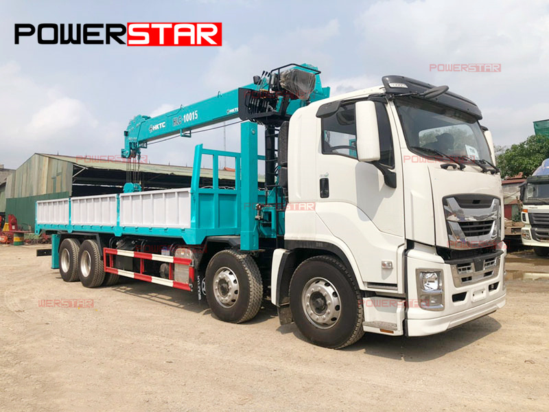 Philippines ISUZU GIGA 8X4 12wheels Boom Crane Truck Cargo Lorry truck with Palfinger Crane