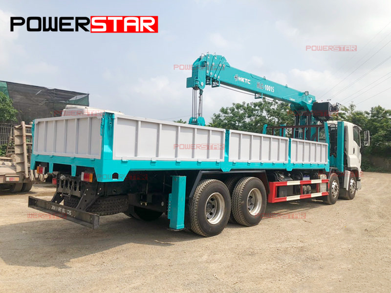 Philippines ISUZU GIGA 8X4 12wheels Boom Crane Truck Cargo Lorry truck with Palfinger Crane