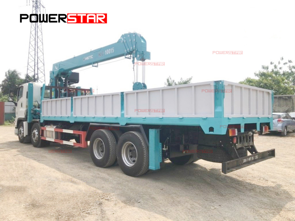 Philippines ISUZU GIGA 8X4 12wheels Boom Crane Truck Cargo Lorry truck with Palfinger Crane