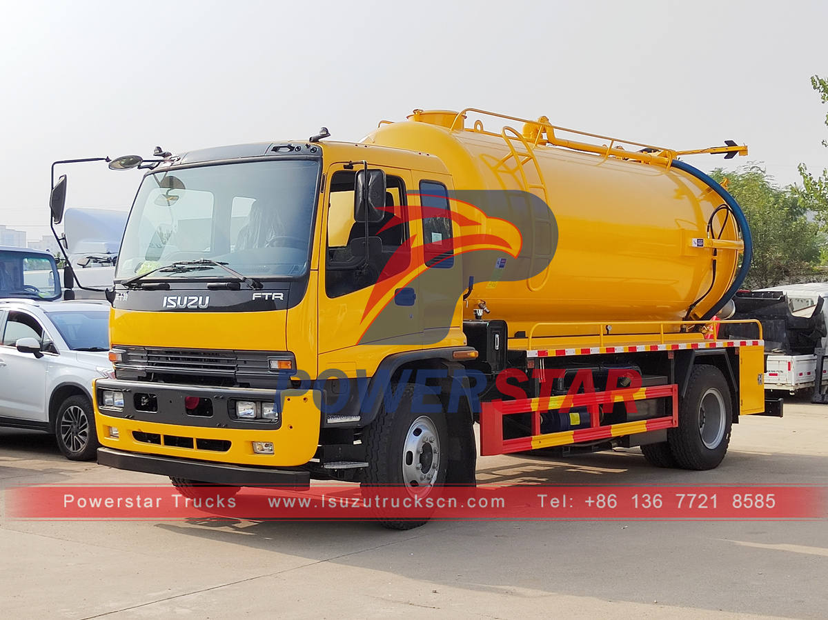 Customized ISUZU 6 wheeler 12CBM jetting and vacuum tanker