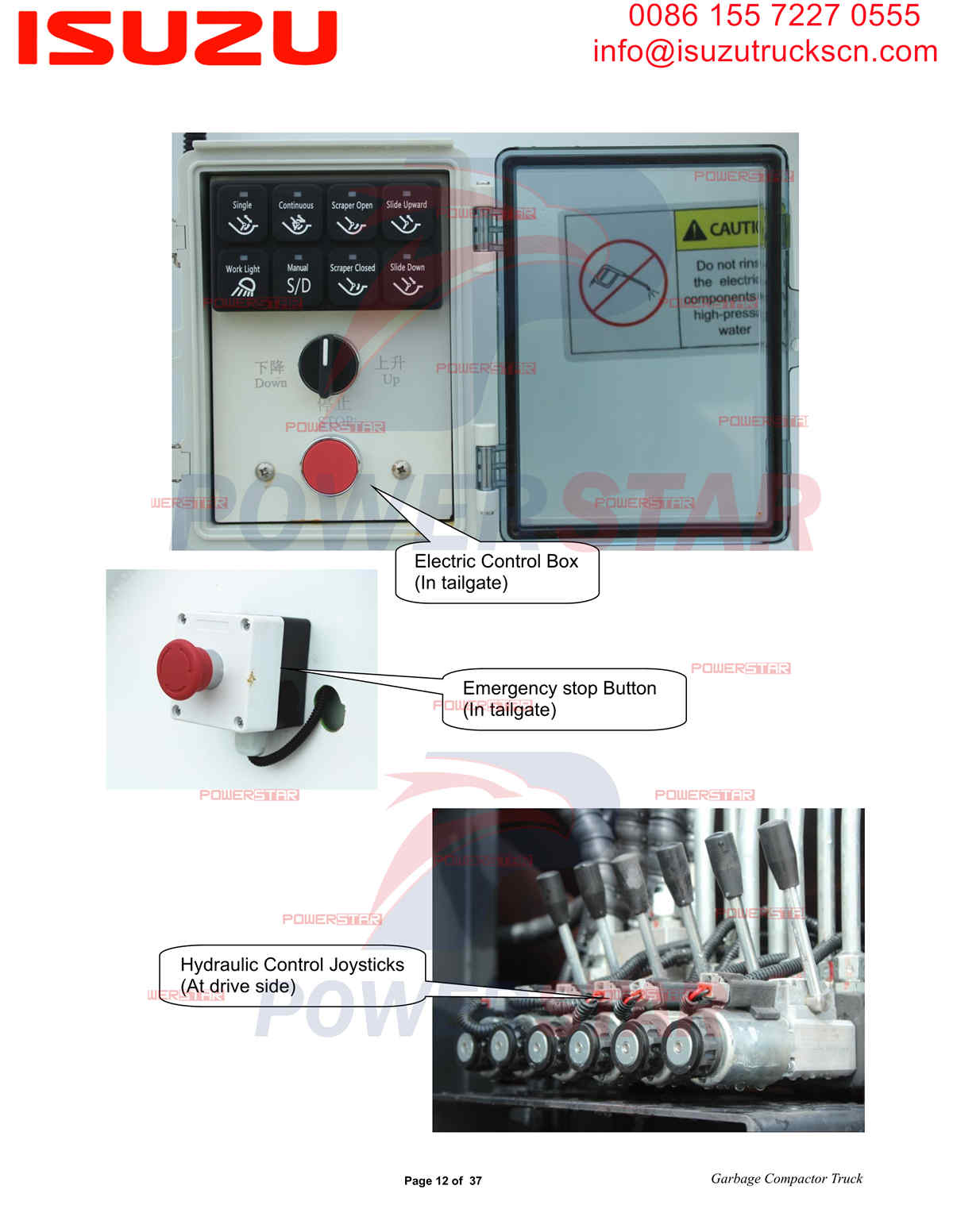 Manual de operação do compactador de lixo POWERSTAR