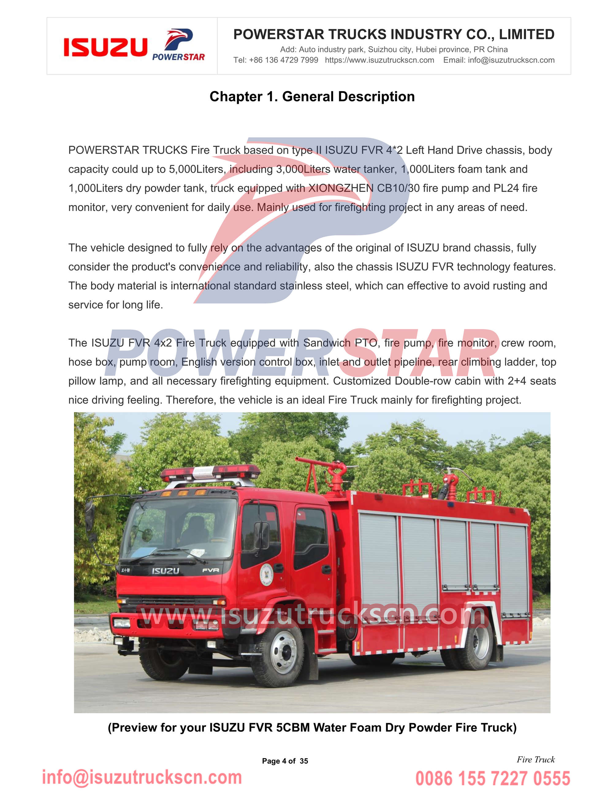 Carro de bombeiros ISUZU FVR 6cbm