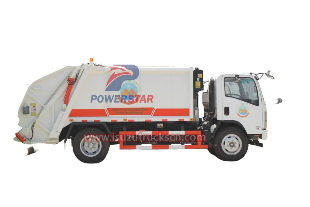 Hydraulic rear loader garbage truck Isuzu refuse vehicle 5tons 8tons