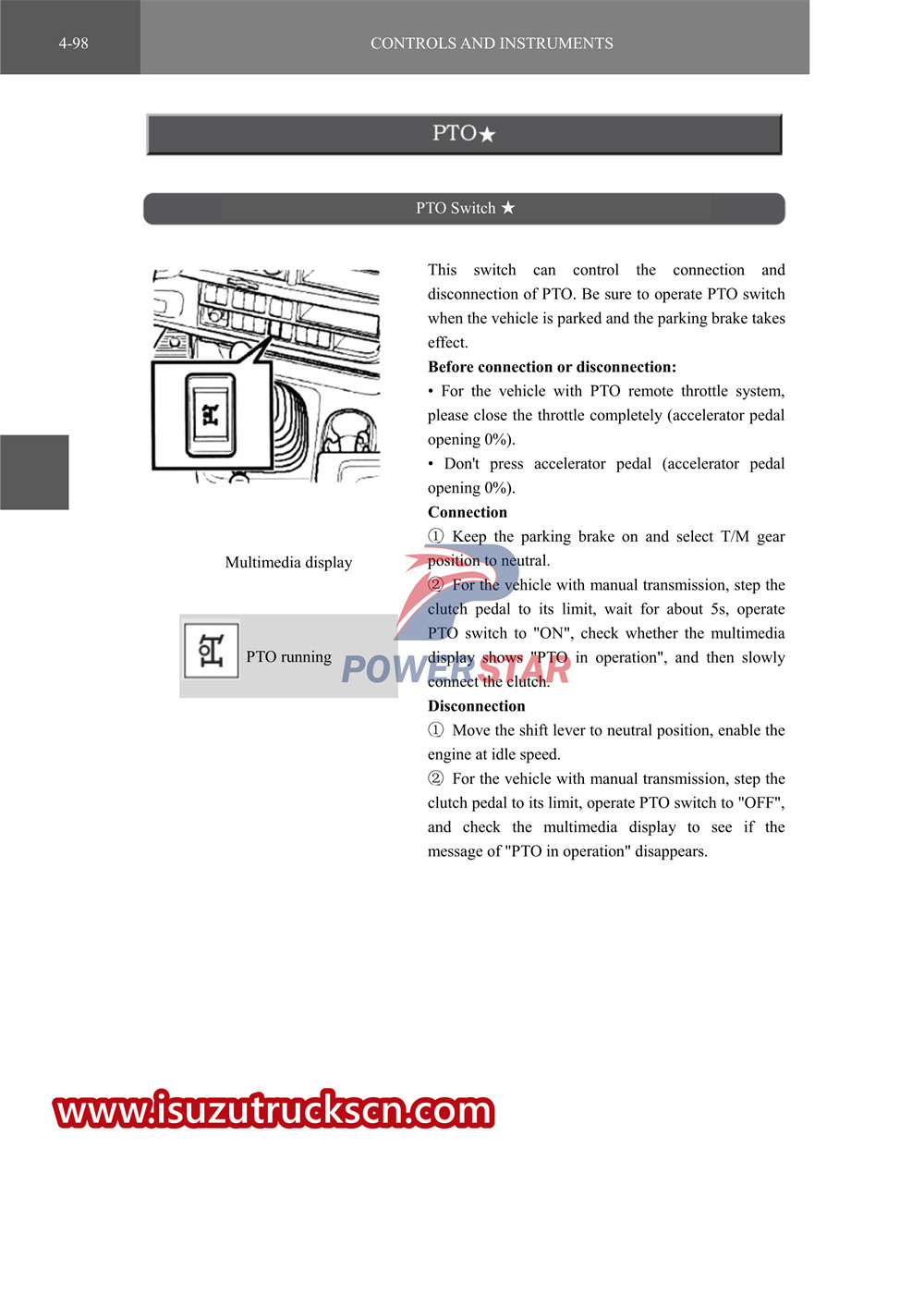 manual de caminhão especial da série isuzu vc61