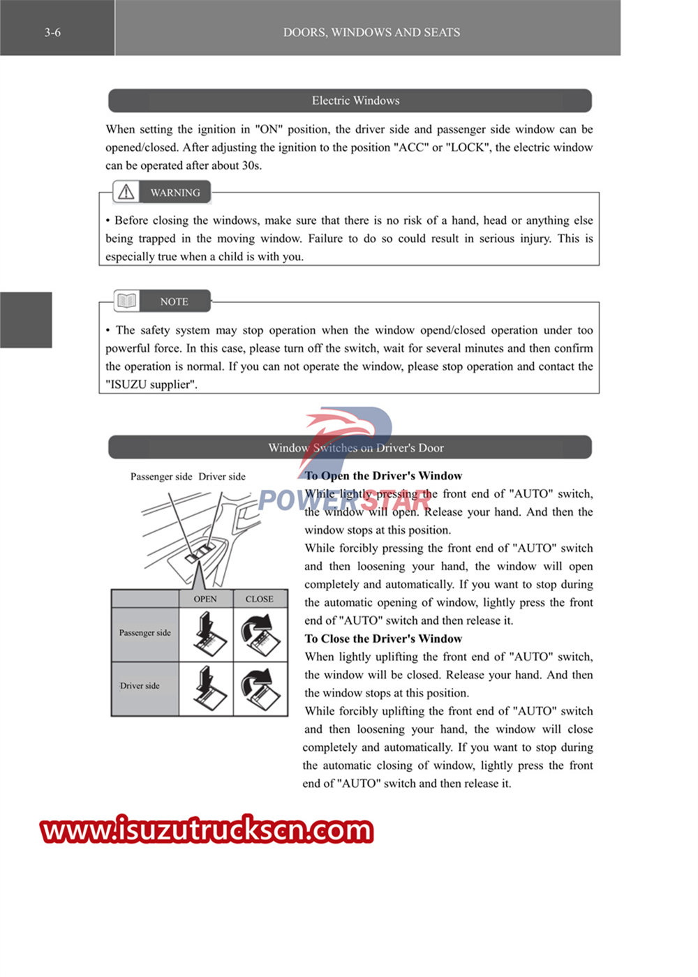 manual de caminhão especial da série isuzu vc61