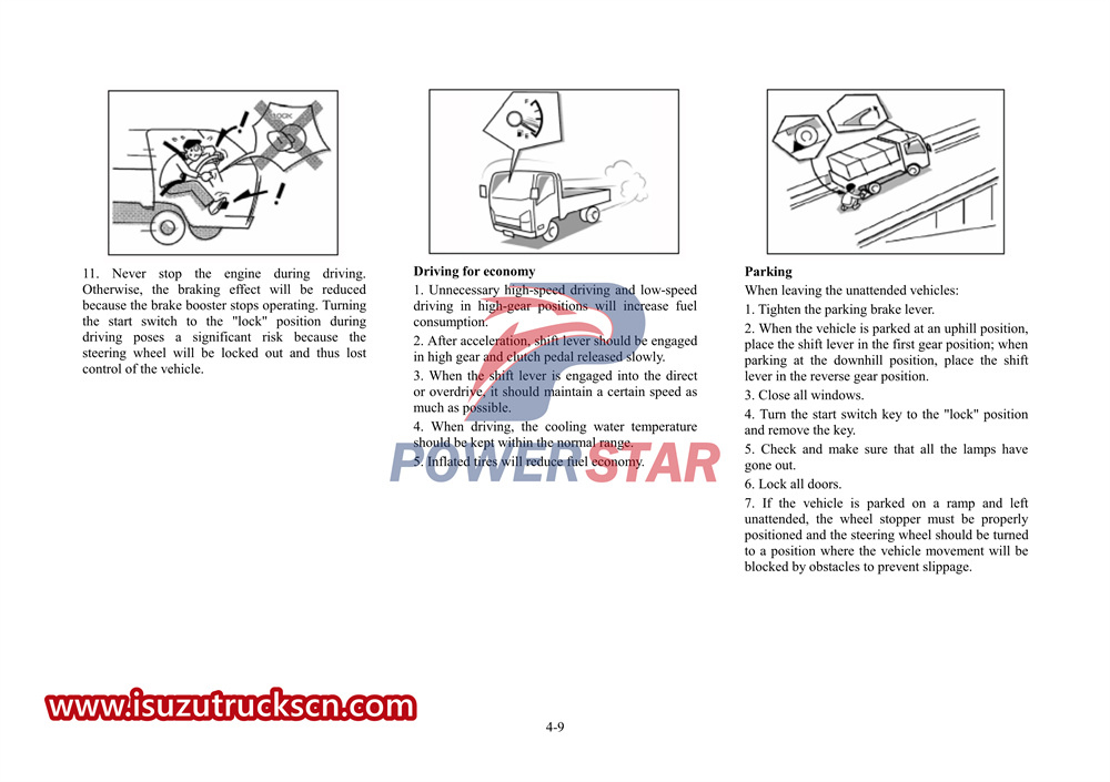 Manual do caminhão especial ISUZU 700p