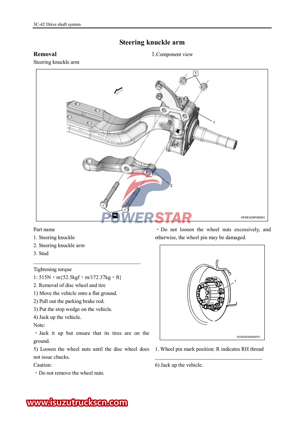 Manual de serviço do eixo da série Isuzu vc61