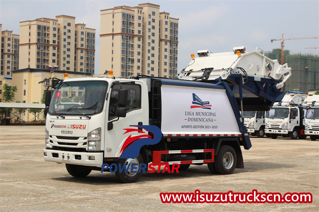 Caminhão compactador de lixo Isuzu NPR 6cbm para a Etiópia