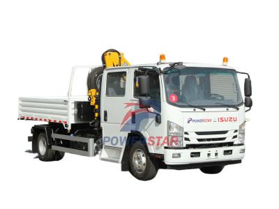 Isuzu lorry truck with 5 T folding crane