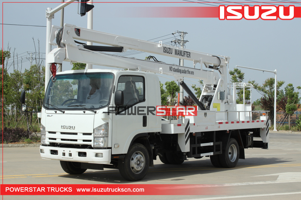 Brandnew plataforma de trabalho de alta altitude 4x2 chassi ISUZU 16m guindaste de caminhão aéreo com cesta de trabalho
    