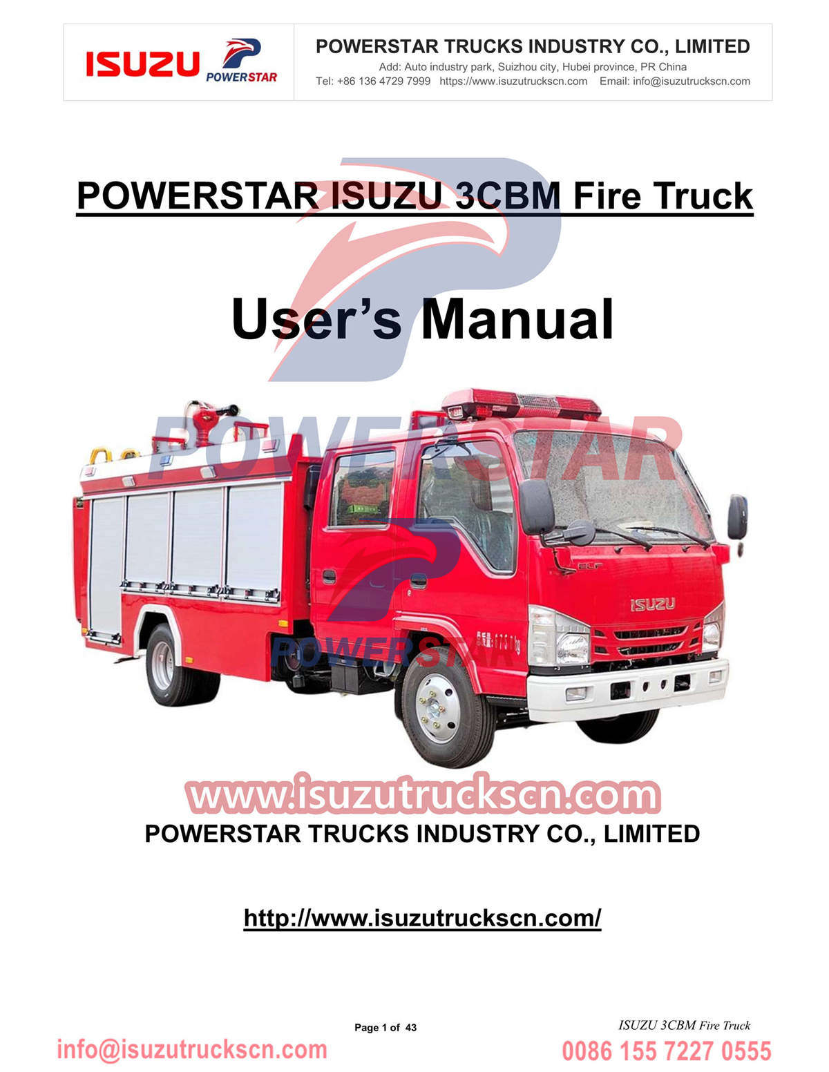 Exportação manual do caminhão de bombeiros ISUZU 100P para Laos
    