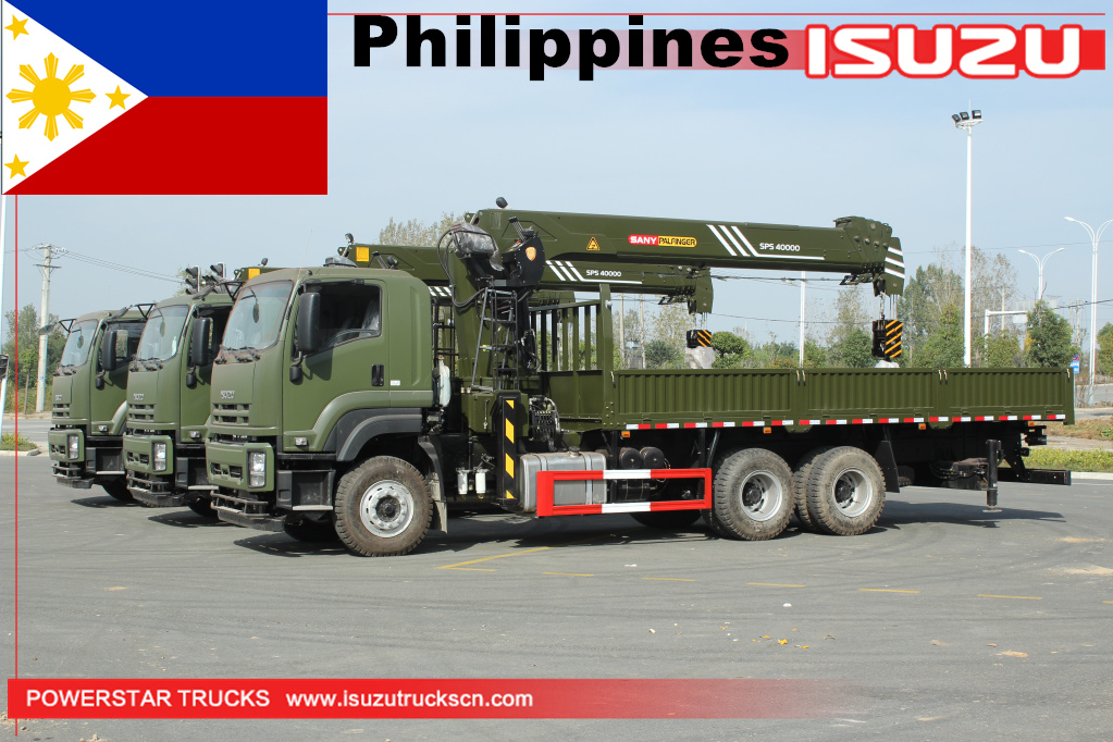 Filipinas - 3 unidades Caminhão ISUZU VC46 com guindaste Palfinger SPS40000 16Ton
    