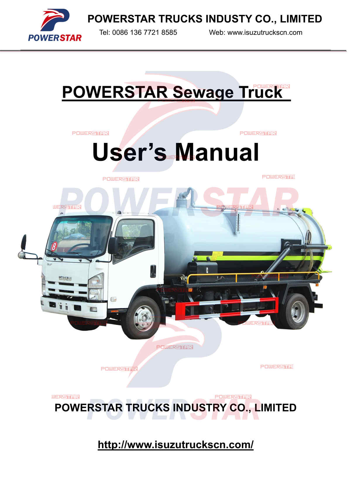 Manual de operação do caminhão de esgoto Isuzu NPR 8000 litros exportação Dubai
    