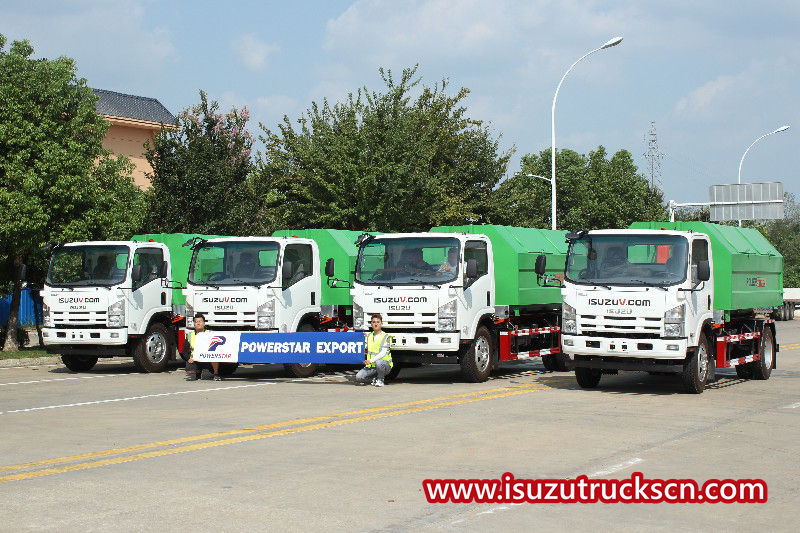 Caminhão de lixo com elevador de gancho Isuzu 4x2 da Mongólia QL1100A8KAY
    