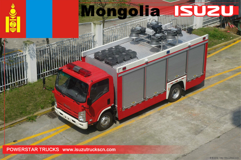 Mongólia - 1 unidade ISUZU holofote torre de iluminação veículo de bombeiros
    