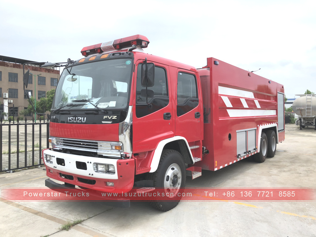 Venda caminhão de bombeiros com tanque de água ISUZU FVR das Filipinas
    