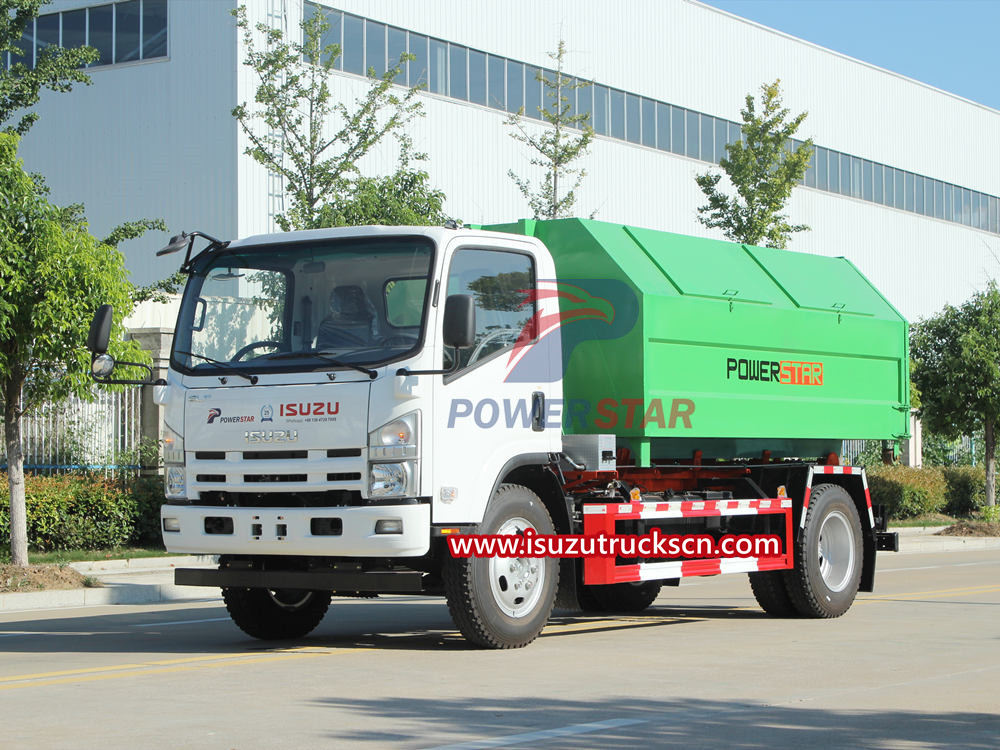 Introdução ao produto do caminhão de lixo com elevador de gancho Isuzu
    