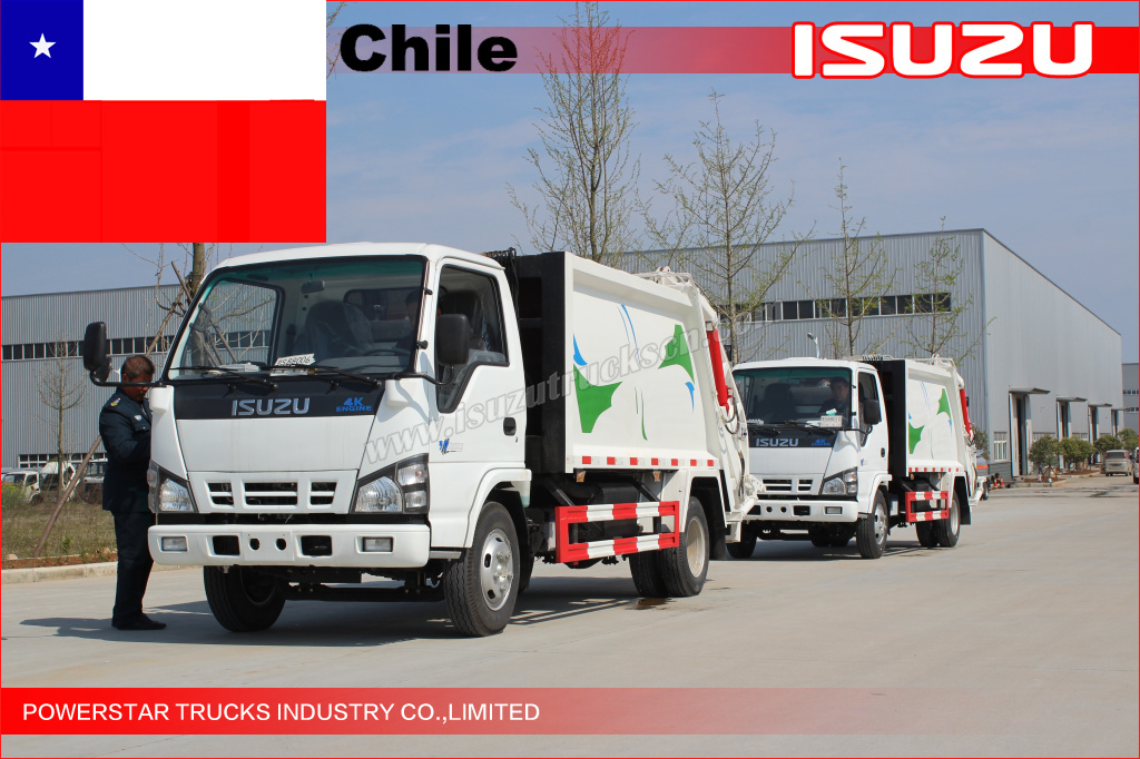 10 unidades de caminhão compactador de lixo ISUZU para o Chile
    