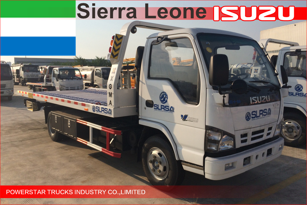 7 unidades de caminhões Isuzu Flatbed Wrecker para Serra Leoa
    