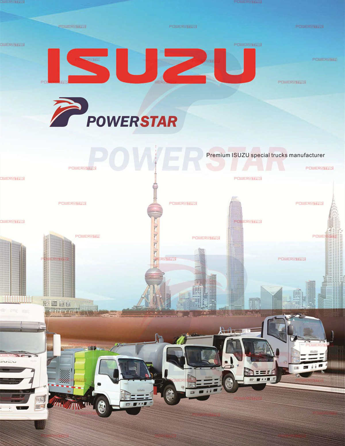 Catálogo de caminhões personalizados ISUZU profissionais POWERSTAR
    