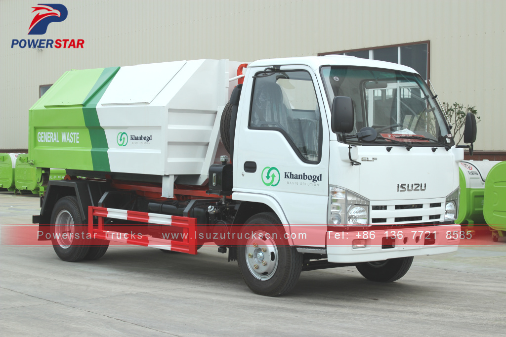 Mongólia ISUZU Caminhão elevador de braço hidráulico com gancho para venda
    