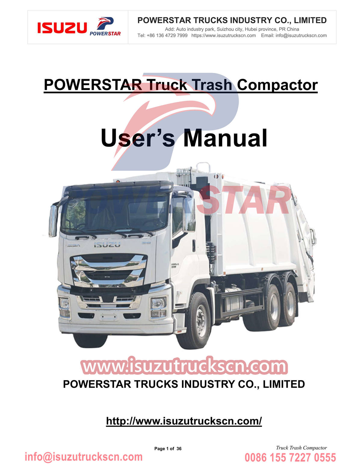 Cliente da Jordânia compra caminhão compactador de lixo POWERSTAR Isuzu GIGA 22cbm
    