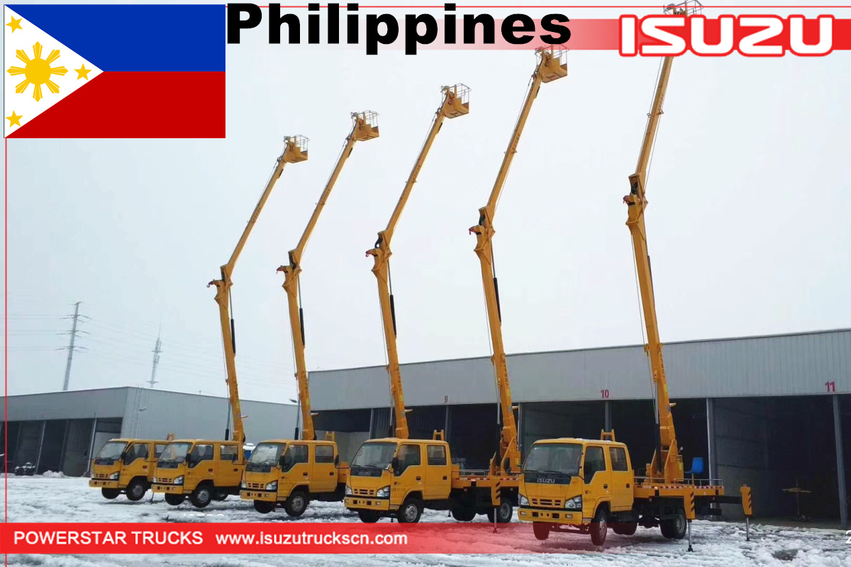 Filipinas - 5 unidades 16M Isuzu caminhão plataforma de trabalho aéreo
    