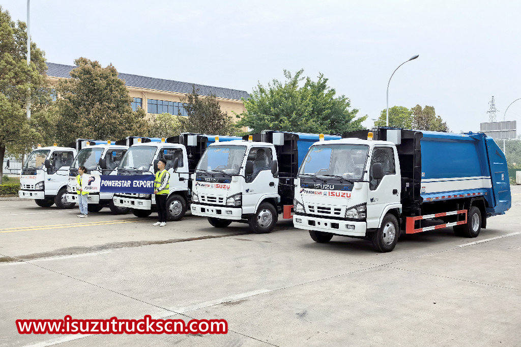 5 unidades Isuzu NKR 8cbm caminhão compactador de lixo exportado para Filipinas
    