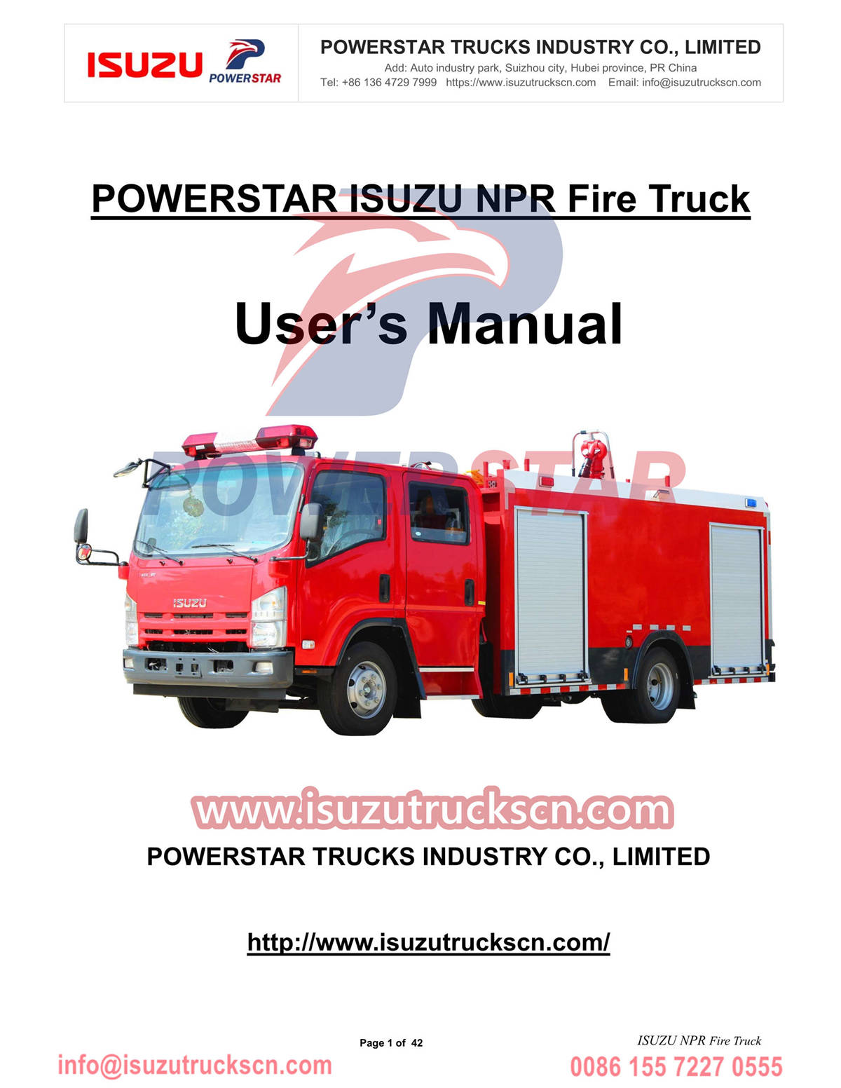 Exportação manual ISUZU Fire Tender Dubai
    